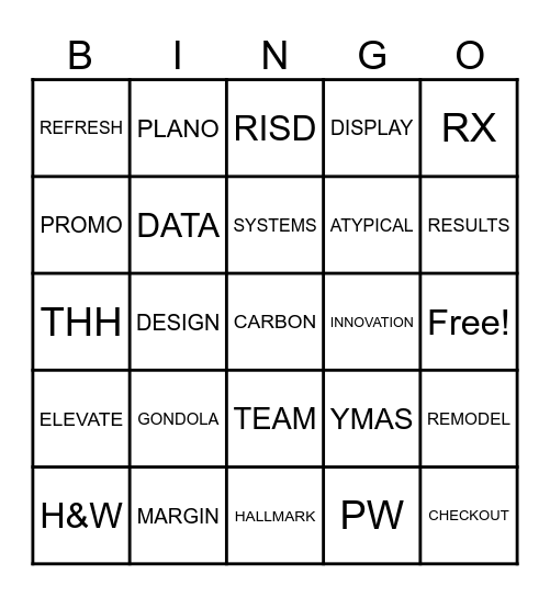 RISD BINGO Card