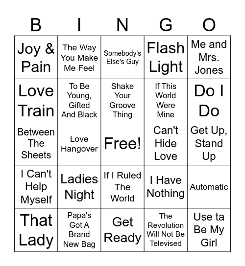 Juneteenth Music Bingo Card