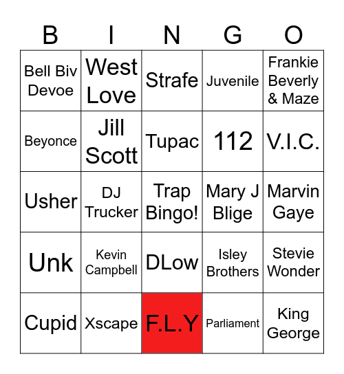 Trap Bingo Card