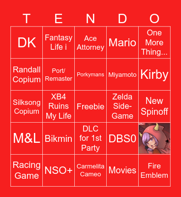 Nintendo Direct June 2024 Bingo Card