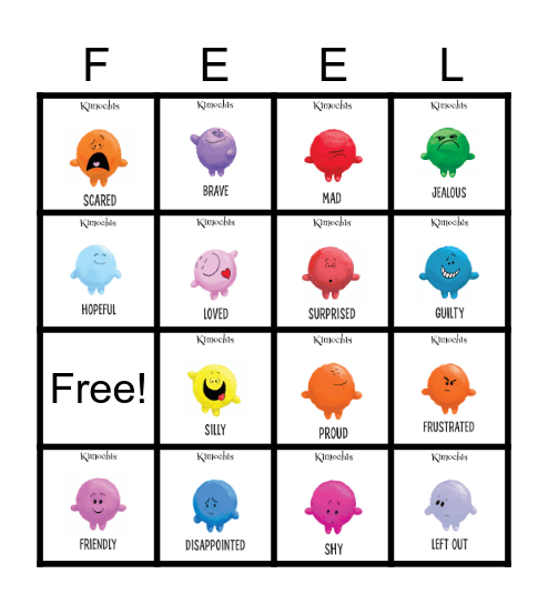 Feelings Bingo Card