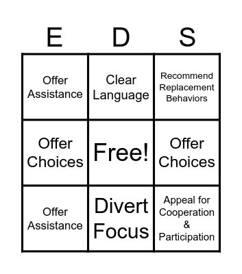 Example, Definition, Situation Bingo Card