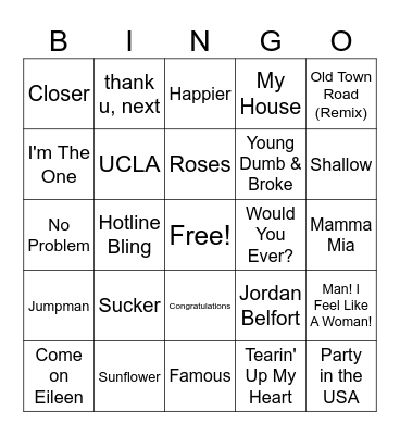 Singo 44 Bingo Card