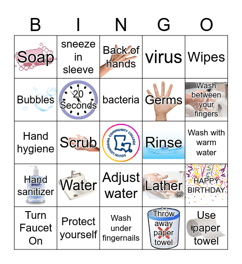 Hand Hygiene Bingo Card