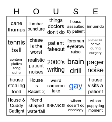 House Bingo Card