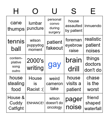 House Bingo Card