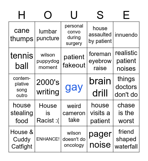 House Bingo Card