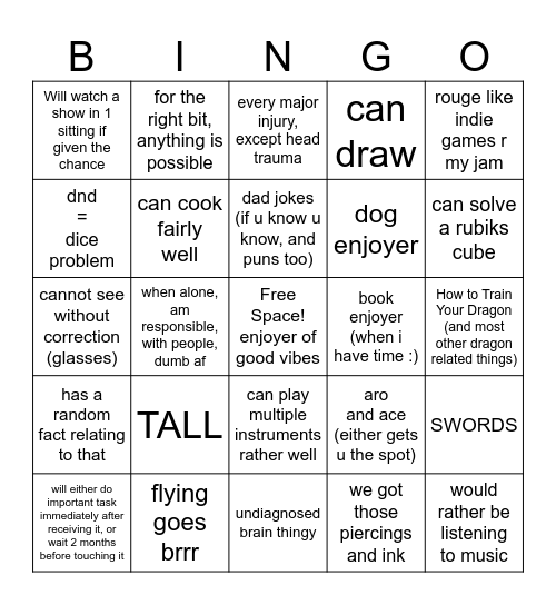 Jo-el Bingo Card