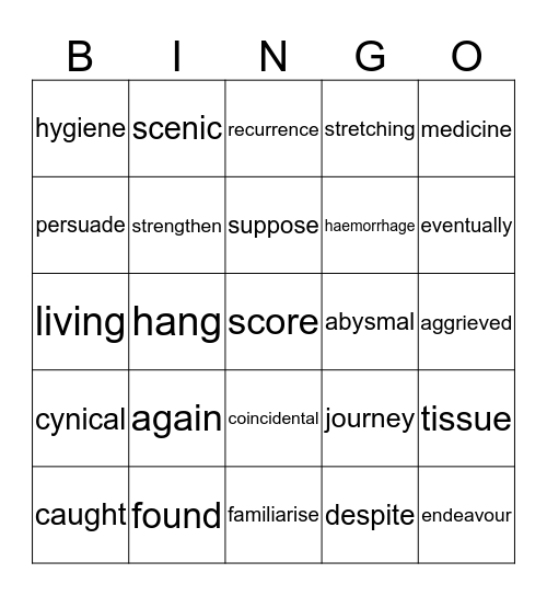 reading test word card 1 Bingo Card