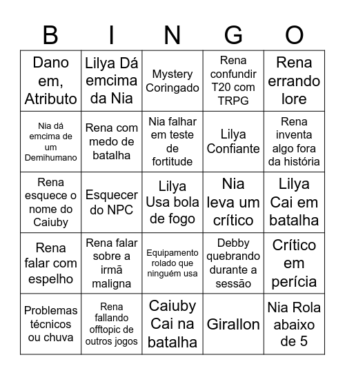 Bingo do Umbral Bingo Card