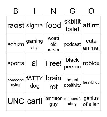 reels bingo Card
