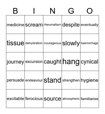 reading test word card 1 Bingo Card