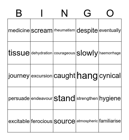 reading test word card 1 Bingo Card