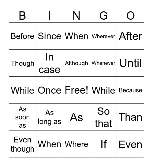 Tree House 10 Bingo Card