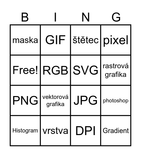 2d grafika - bingo Card