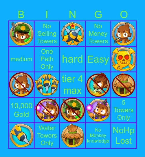 BTD6 Bingo Card