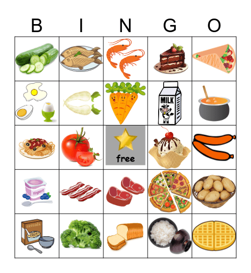 Food Bingo Card