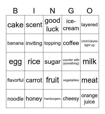 The Food Festival Bingo Card