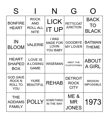 945 RANDOM REQUESTS Bingo Card