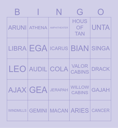 CIE DAPAT BINGOKU Bingo Card