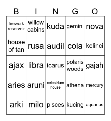 selamat bermain! Bingo Card