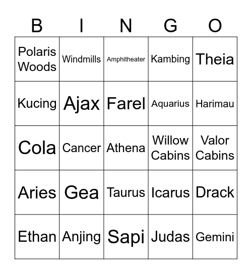 !!Bingo Swap!! Bingo Card
