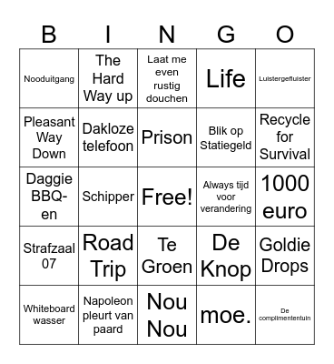 Guerilla Art Bingo KAART Bingo Card