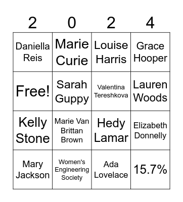 INWED 2024 Bingo Card