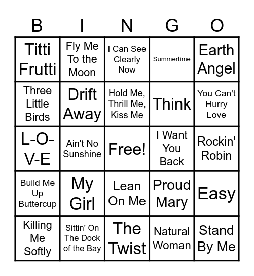 SINGO Bingo Card