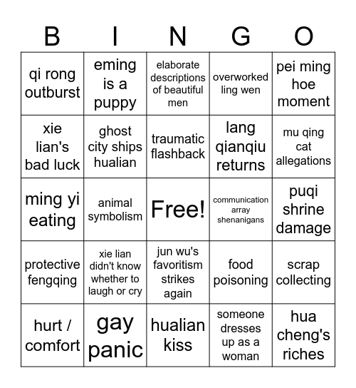 tgcf book 4 bingo Card