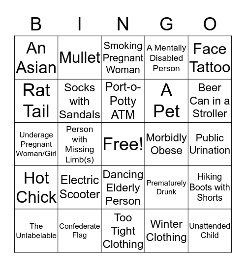 Sawdust Days Bingo Card