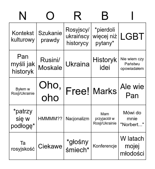 Bercik Bingo Card