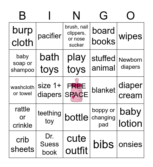 BABY SHOWER GIFTS Bingo Card