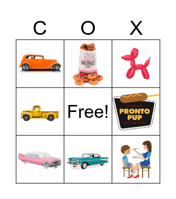 Back to the 50's Bingo Card