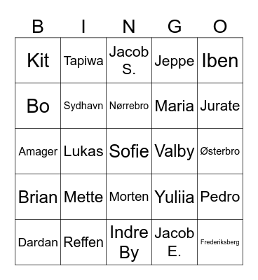 Get to know me bingo Card