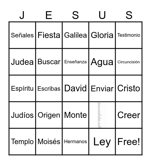 S. JUAN 7 Bingo Card