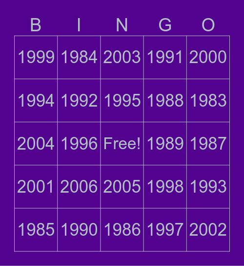 BOOBY BINGO Card