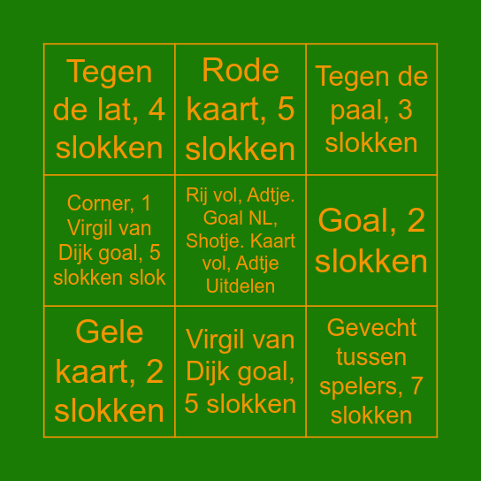 De EK Bingo! Bingo Card