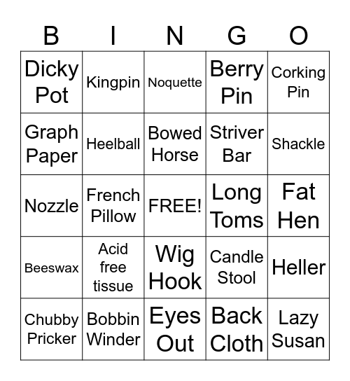 NBLS Eastwood Hall - BINGO (don't all shout at once!) Bingo Card
