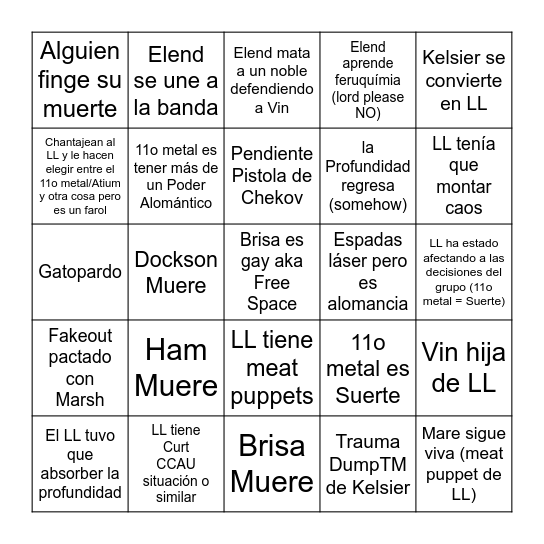 Imperio Final Porra Bingo Card