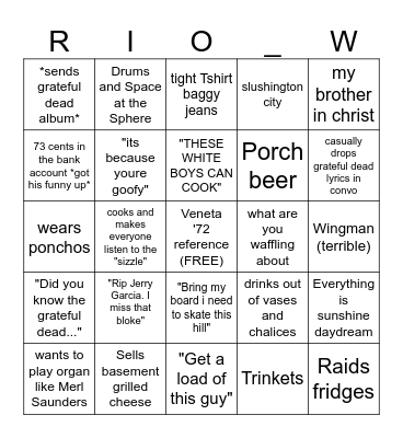 Rio W Bingo Card