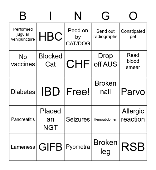 Bingo card 1 Bingo Card