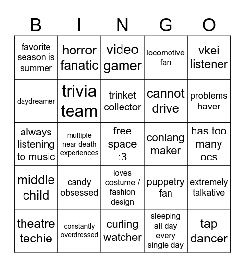 lacie bingo Card