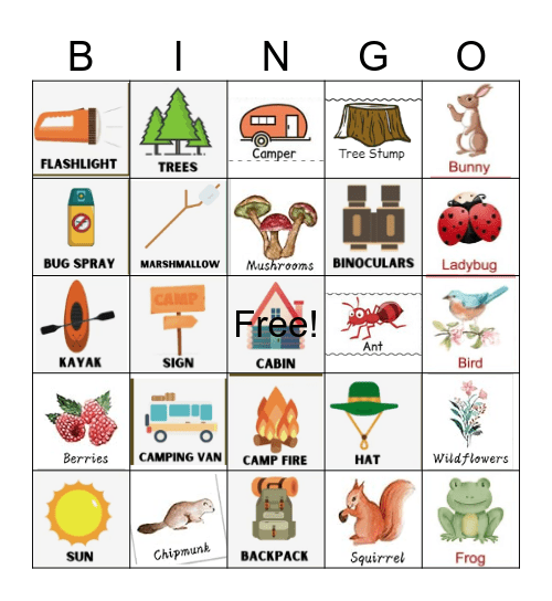 CABIN BINGO Card