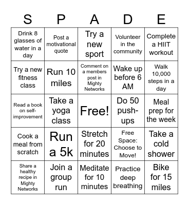 ♠️ HDEC Summer Bingo "SPADE" Bingo Card