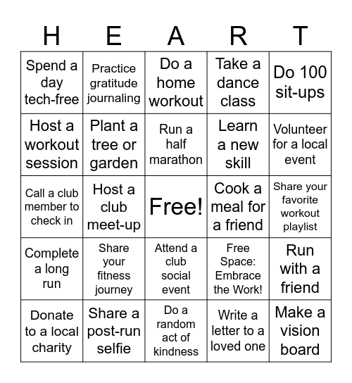 ♥️ HDEC Summer Bingo "HEART" Bingo Card