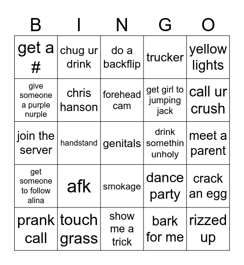 ome BINGO Card