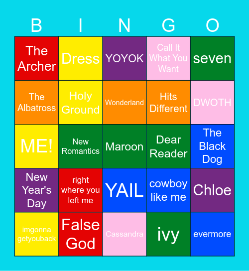 Gaylor Pride Bingo Card