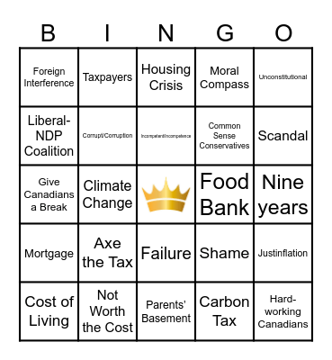 Budget Bingo Card