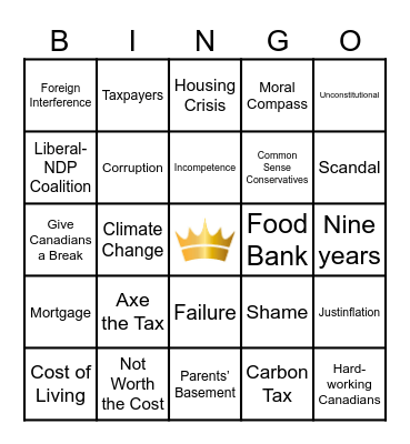 Budget Bingo Card